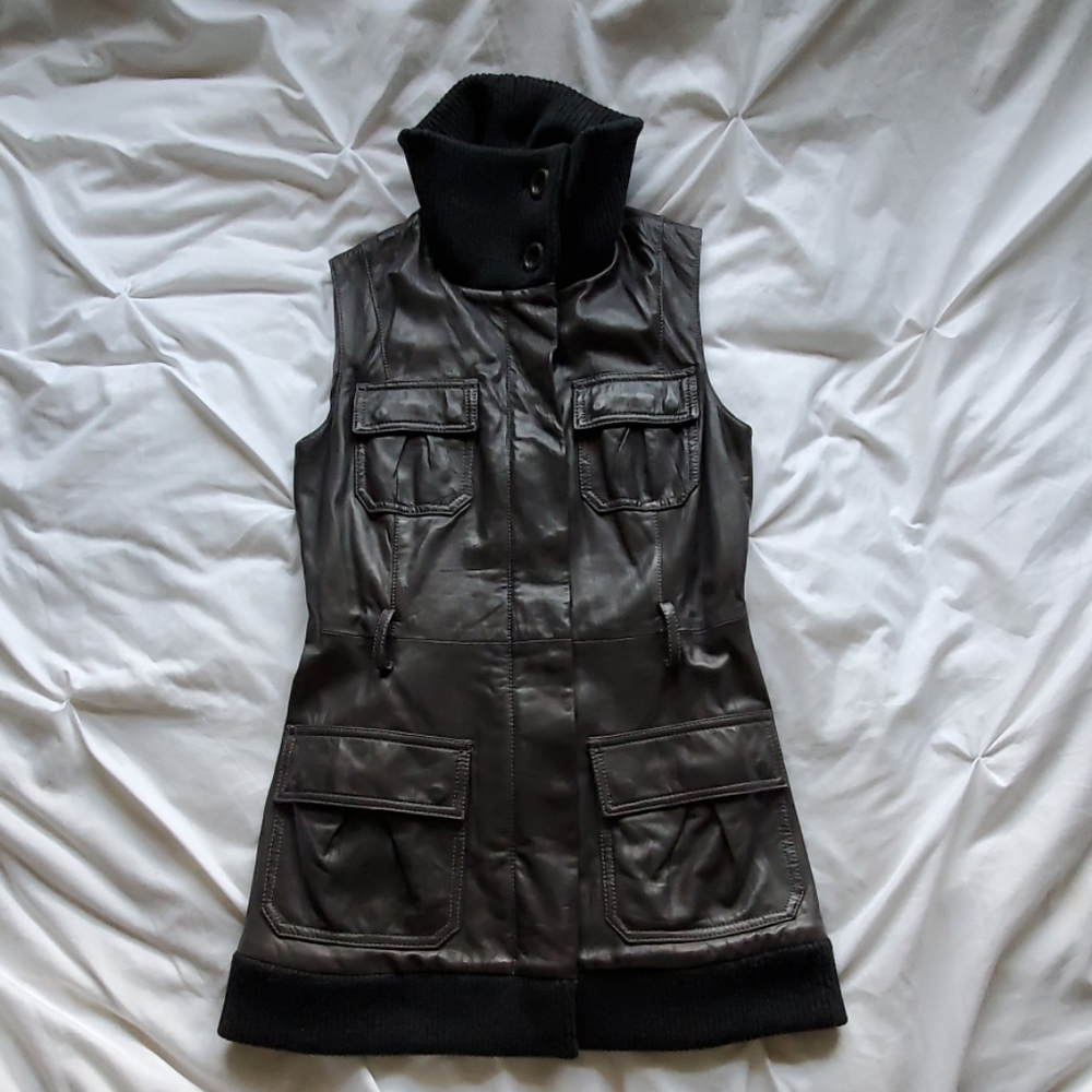 DVF Leather Moto Vest